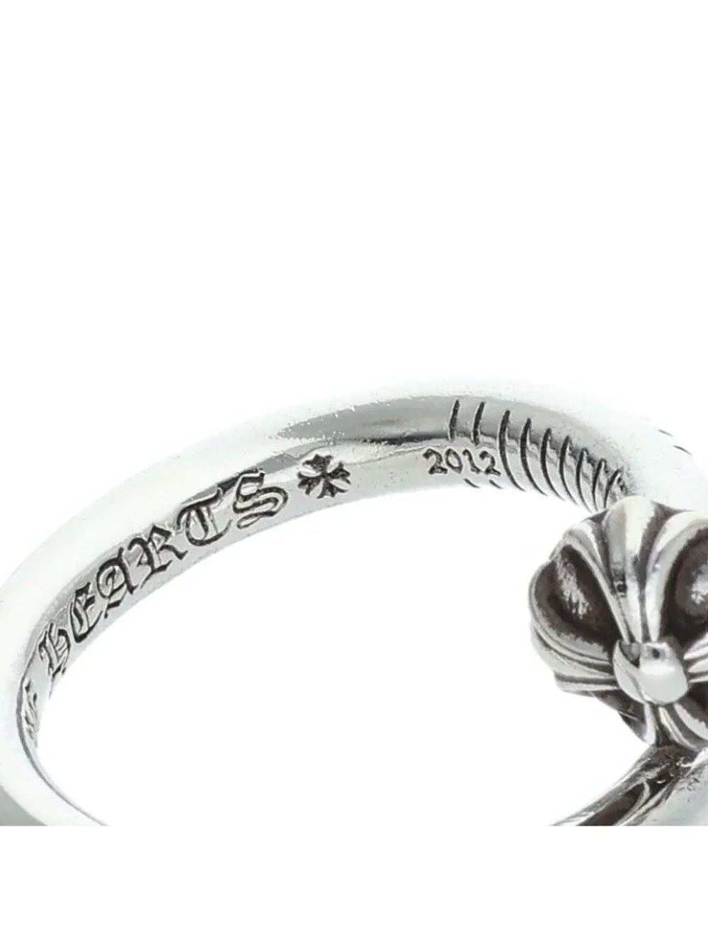 Chrome Hearts Nail Crsball Cross Ball Silver Ring
